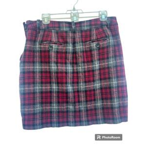 Eddie Bauer Wool Red/Black/White Plaid Mercer Fit Size 10W